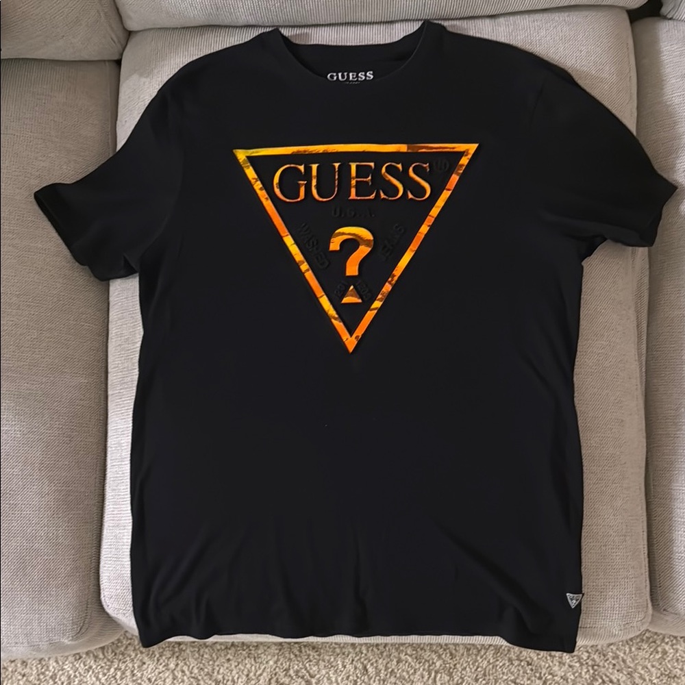 Guess Black Polo Shirt with Graphic Design